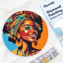 Charger l'image dans la galerie, Diamond Painting sur Disque en Bois - Reine Africaine Pop Art