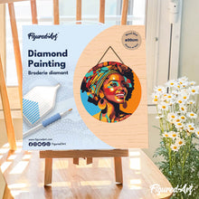 Charger l'image dans la galerie, Diamond Painting sur Disque en Bois - Reine Africaine Pop Art