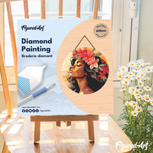 Charger l'image dans la galerie, Diamond Painting sur Disque en Bois - Femme florale