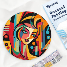 Charger l'image dans la galerie, Diamond Painting sur Disque en Bois - Femme abstraite style Picasso
