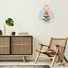 Charger l'image dans la galerie, Broderie Diamant sur Disque en Bois - Sapin de Noël Enneigé
