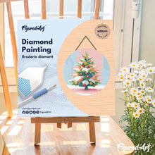 Charger l'image dans la galerie, Broderie Diamant sur Disque en Bois - Sapin de Noël Enneigé