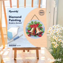 Charger l'image dans la galerie, Broderie Diamant sur Disque en Bois - Cloches de Noël