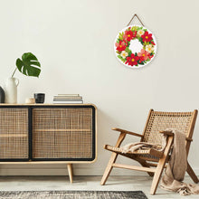 Charger l'image dans la galerie, Broderie Diamant sur Disque en Bois - Couronne de Noël Florale