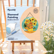 Charger l'image dans la galerie, Broderie Diamant sur Disque en Bois - Van Gogh - Tournesols