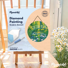 Charger l'image dans la galerie, Broderie Diamant sur Disque en Bois - Nymphéas et le pont japonais - Monet