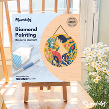 Charger l'image dans la galerie, Broderie Diamant sur Disque en Bois - La Femme à l’éventail - Klimt