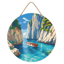 Charger l'image dans la galerie, Broderie Diamant sur Disque en Bois - Crique Bleue Paisible