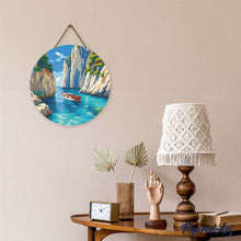 Charger l'image dans la galerie, Broderie Diamant sur Disque en Bois - Crique Bleue Paisible