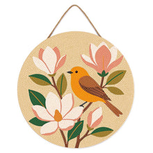 Charger l'image dans la galerie, Broderie Diamant sur Disque en Bois - Oiseau des Magnolias