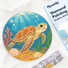 Charger l'image dans la galerie, Broderie Diamant sur Disque en Bois - Tortue