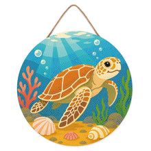 Charger l'image dans la galerie, Broderie Diamant sur Disque en Bois - Tortue