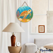Charger l'image dans la galerie, Broderie Diamant sur Disque en Bois - Tortue