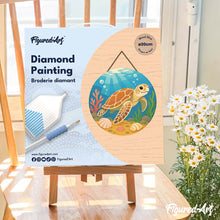 Charger l'image dans la galerie, Broderie Diamant sur Disque en Bois - Tortue
