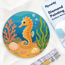 Charger l'image dans la galerie, Broderie Diamant sur Disque en Bois - Hippocampe