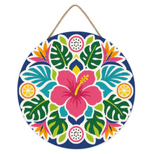 Charger l'image dans la galerie, Broderie Diamant sur Disque en Bois - Mandala hibiscus