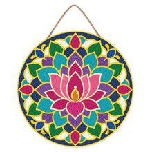 Charger l'image dans la galerie, Broderie Diamant sur Disque en Bois - Mandala lotus