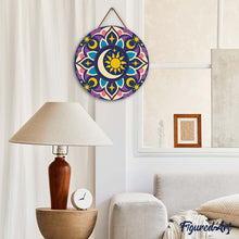 Charger l'image dans la galerie, Broderie Diamant sur Disque en Bois - Mandala céleste