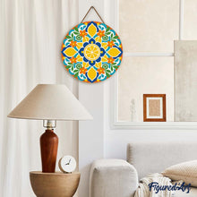Charger l'image dans la galerie, Broderie Diamant sur Disque en Bois - Mandala agrumes