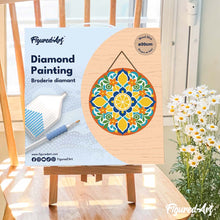 Charger l'image dans la galerie, Broderie Diamant sur Disque en Bois - Mandala agrumes