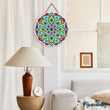 Charger l'image dans la galerie, Broderie Diamant sur Disque en Bois - Mandala paon