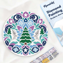 Charger l'image dans la galerie, Broderie Diamant sur Disque en Bois - Mandala de Noël