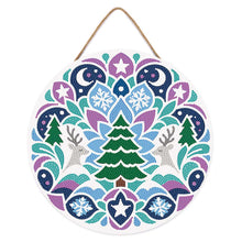 Charger l'image dans la galerie, Broderie Diamant sur Disque en Bois - Mandala de Noël