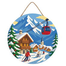 Charger l'image dans la galerie, Broderie Diamant sur Disque en Bois - Vacances d'hiver dans les Alpes