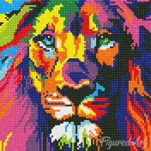 Charger l'image dans la galerie, Mini Diamond Painting 25x25cm - Lion Pop Art