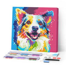 Charger l'image dans la galerie, Mini Diamond Painting 25x25cm - Broderie Diamant Chien Abstrait Pop Art
