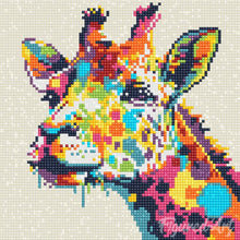 Charger l'image dans la galerie, Mini Diamond Painting 25x25cm - Girafe Abstraite Pop Art