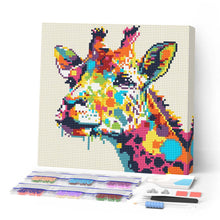 Charger l'image dans la galerie, Mini Diamond Painting 25x25cm - Broderie Diamant Girafe Abstraite Pop Art