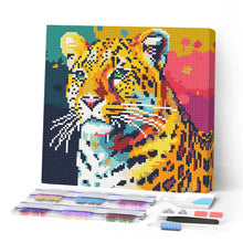 Charger l'image dans la galerie, Mini Diamond Painting 25x25cm - Broderie Diamant Léopard Abstrait Pop Art