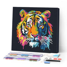 Charger l'image dans la galerie, Mini Diamond Painting 25x25cm - Broderie Diamant Tigre Abstrait Pop Art