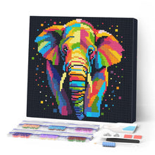 Charger l'image dans la galerie, Mini Diamond Painting 25x25cm - Broderie Diamant Éléphant Abstrait Pop Art