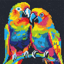 Charger l'image dans la galerie, Mini Diamond Painting 25x25cm - Perroquets Abstraits Pop Art
