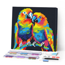 Charger l'image dans la galerie, Mini Diamond Painting 25x25cm - Broderie Diamant Perroquets Abstraits Pop Art