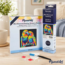 Charger l'image dans la galerie, Mini Diamond Painting 25x25cm - Perroquets Abstraits Pop Art