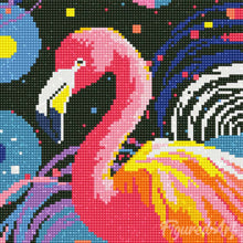Charger l'image dans la galerie, Mini Diamond Painting 25x25cm - Flamant Rose Abstrait Pop Art
