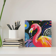 Charger l'image dans la galerie, Mini Diamond Painting 25x25cm - Flamant Rose Abstrait Pop Art