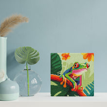 Charger l'image dans la galerie, Mini Diamond Painting 25x25cm - Rainette Tropicale aux Yeux Rouges