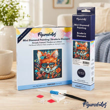 Charger l'image dans la galerie, Mini Diamond Painting 25x25cm - Renard Fantaisie et Fleurs