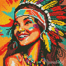 Charger l'image dans la galerie, Mini Diamond Painting 25x25cm - Femme Native Pop Art