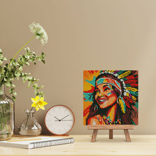 Charger l'image dans la galerie, Mini Diamond Painting 25x25cm - Femme Native Pop Art