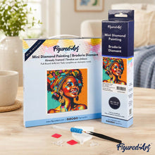 Charger l'image dans la galerie, Mini Diamond Painting 25x25cm - Reine Africaine Pop Art