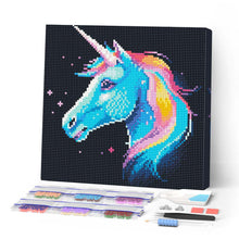 Charger l'image dans la galerie, Mini Diamond Painting 25x25cm - Broderie Diamant Licorne Néon