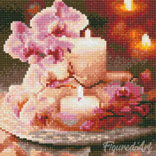 Charger l'image dans la galerie, Mini Diamond Painting 25x25cm - Orchidées et Bougies