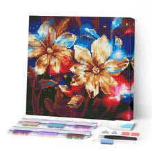 Charger l'image dans la galerie, Mini Diamond Painting 25x25cm - Broderie Diamant Fleurs Dorées Brillantes