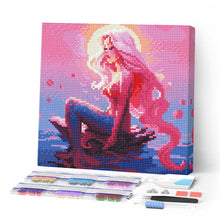 Charger l'image dans la galerie, Mini Diamond Painting 25x25cm - Broderie Diamant Sirène Rose