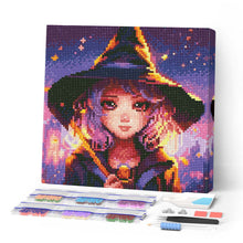 Charger l'image dans la galerie, Mini Diamond Painting 25x25cm - Broderie Diamant Charmante Petite Sorcière